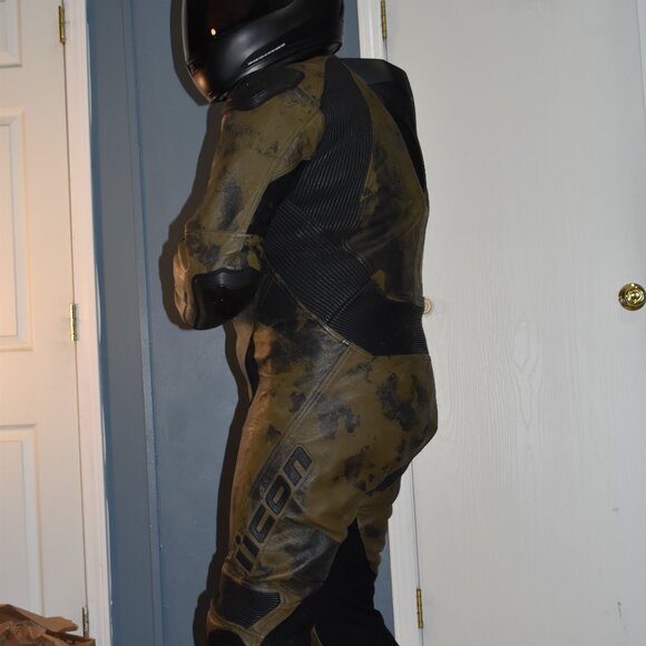 Icon Hypersport Battlescar leather motorcycle 🏍 suit size US 46/ EURO56 - Picture 9 of 16